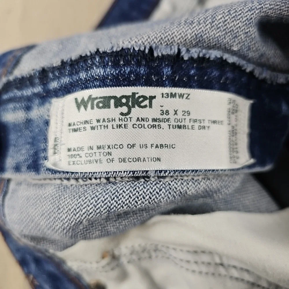 Wrangler Jeans Men's 38x29 Meas. 36x27 Blue 13MWZ Cowboy Cut Western Denim Rodeo